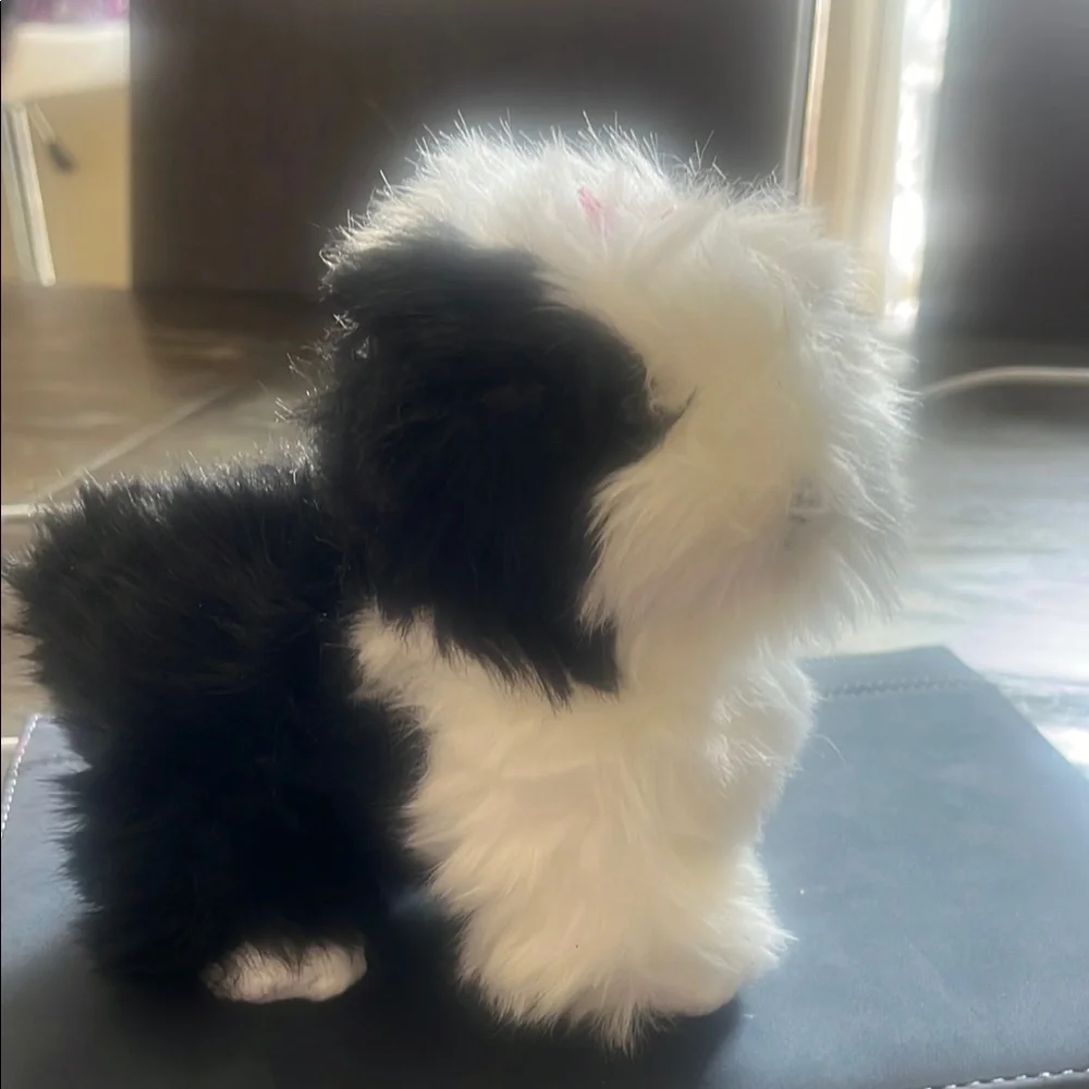 Ty Black and White Plush Dog